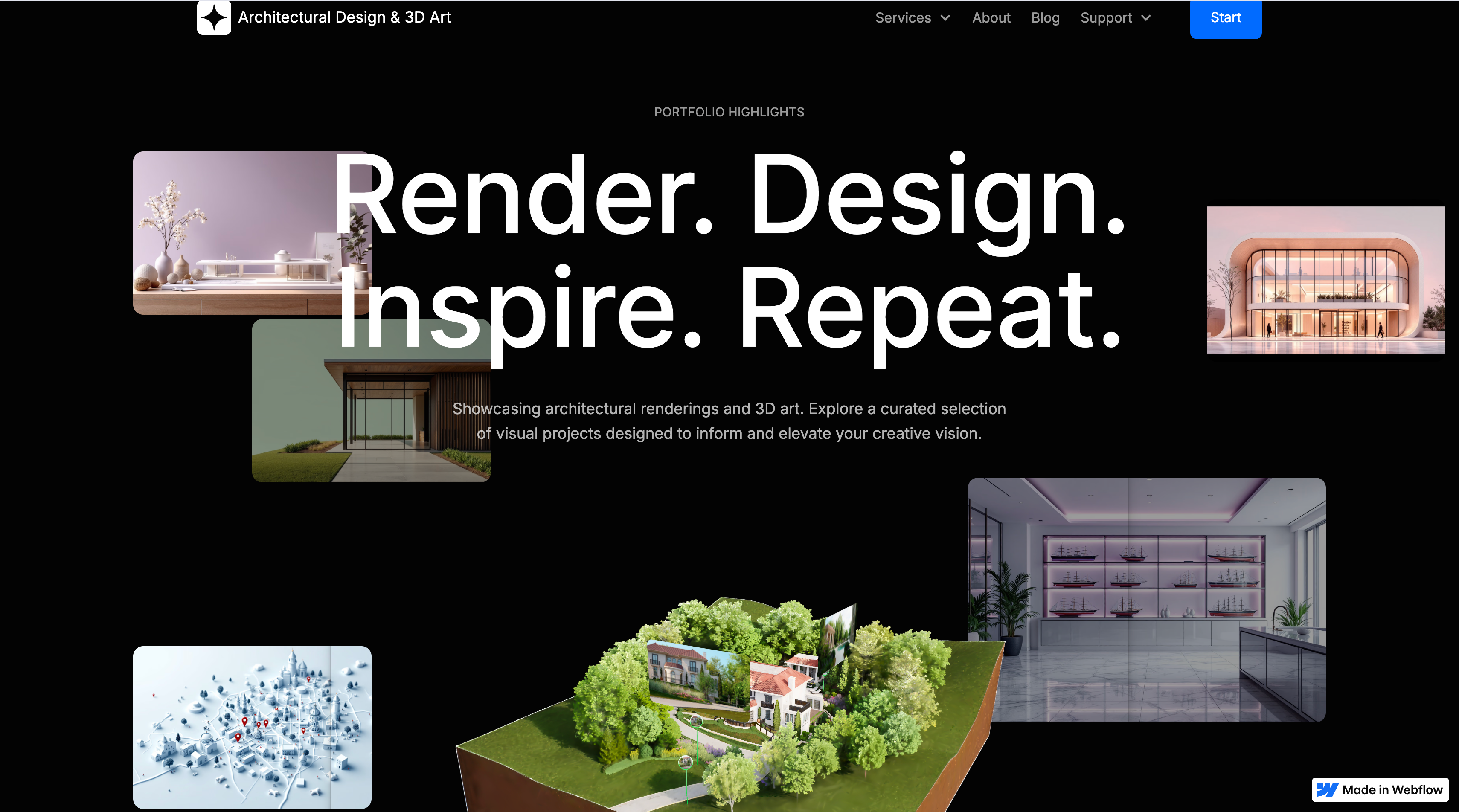 Spline & D5 XR & Webflow